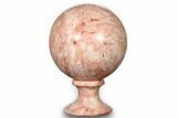 Polished Pink Marble Sphere on Stand - Mexico #265605-1